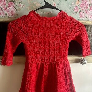 Cat & Jack Red Crochet Formal Dress